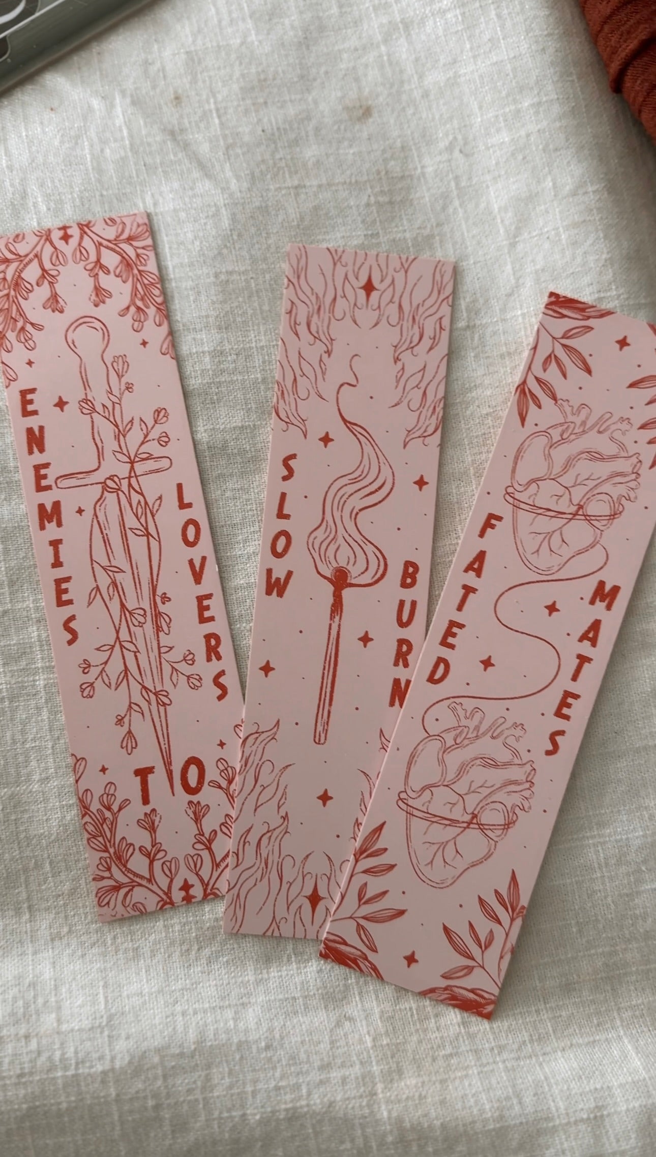 Bookish Trope Bookmarks - Pink