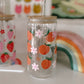 Peach + Flower 16oz Glass Cup