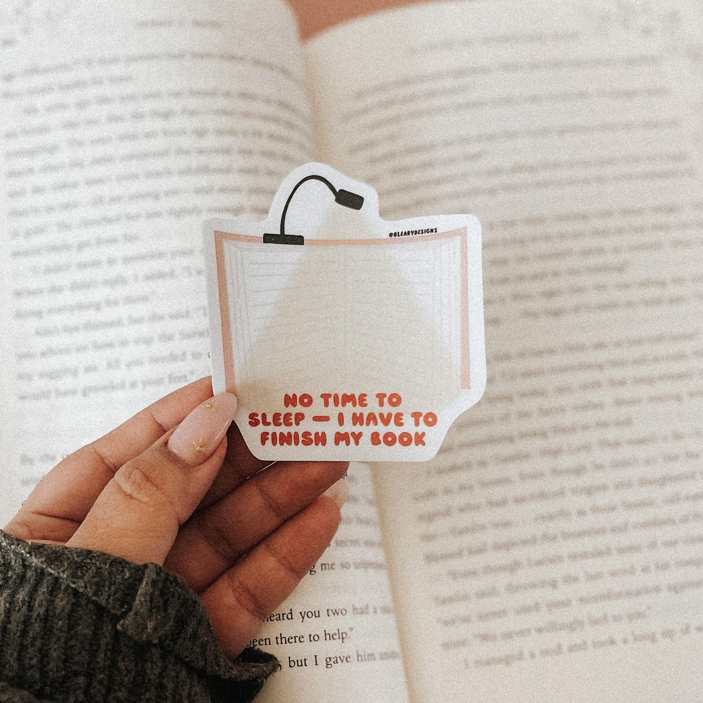 No Time To Sleep – I Have To Finish My Book Vinyl Matte Sticker